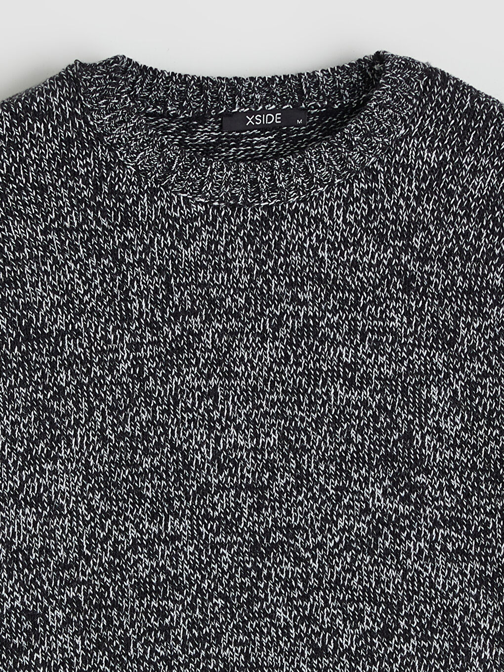 Siyah Bisiklet Yaka Erkek Triko Kazak-5