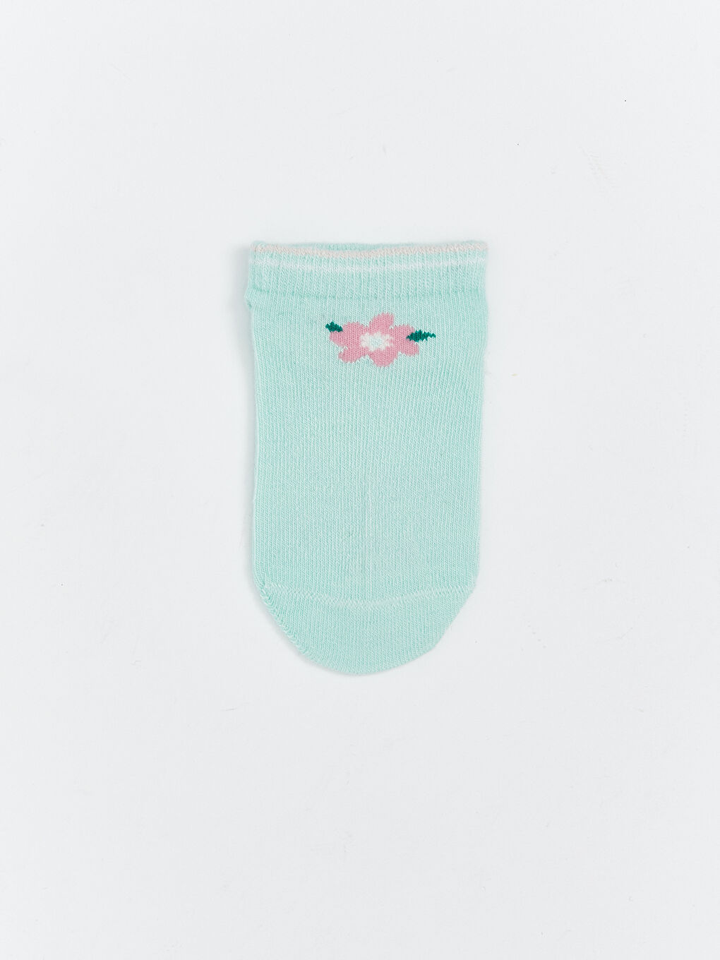 Yeşil Çiçekli Kız Bebek Patik Çorap 3'lü-2