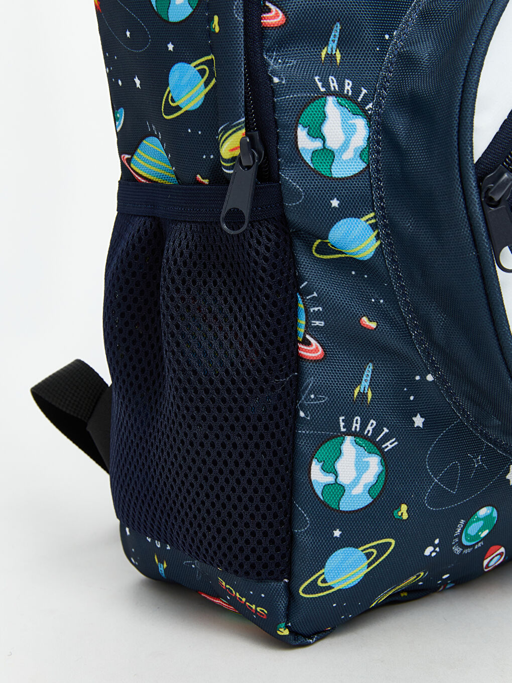 Lacivert Uzay Baskılı Erkek Çocuk Okul Çantası-1
