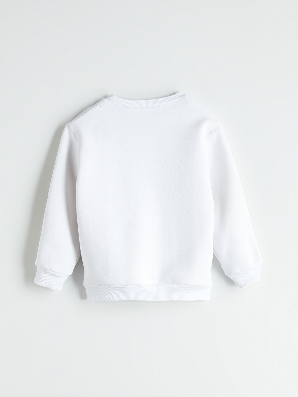 Beyaz Bisiklet Yaka Baskılı Erkek Çocuk Sweatshirt-2