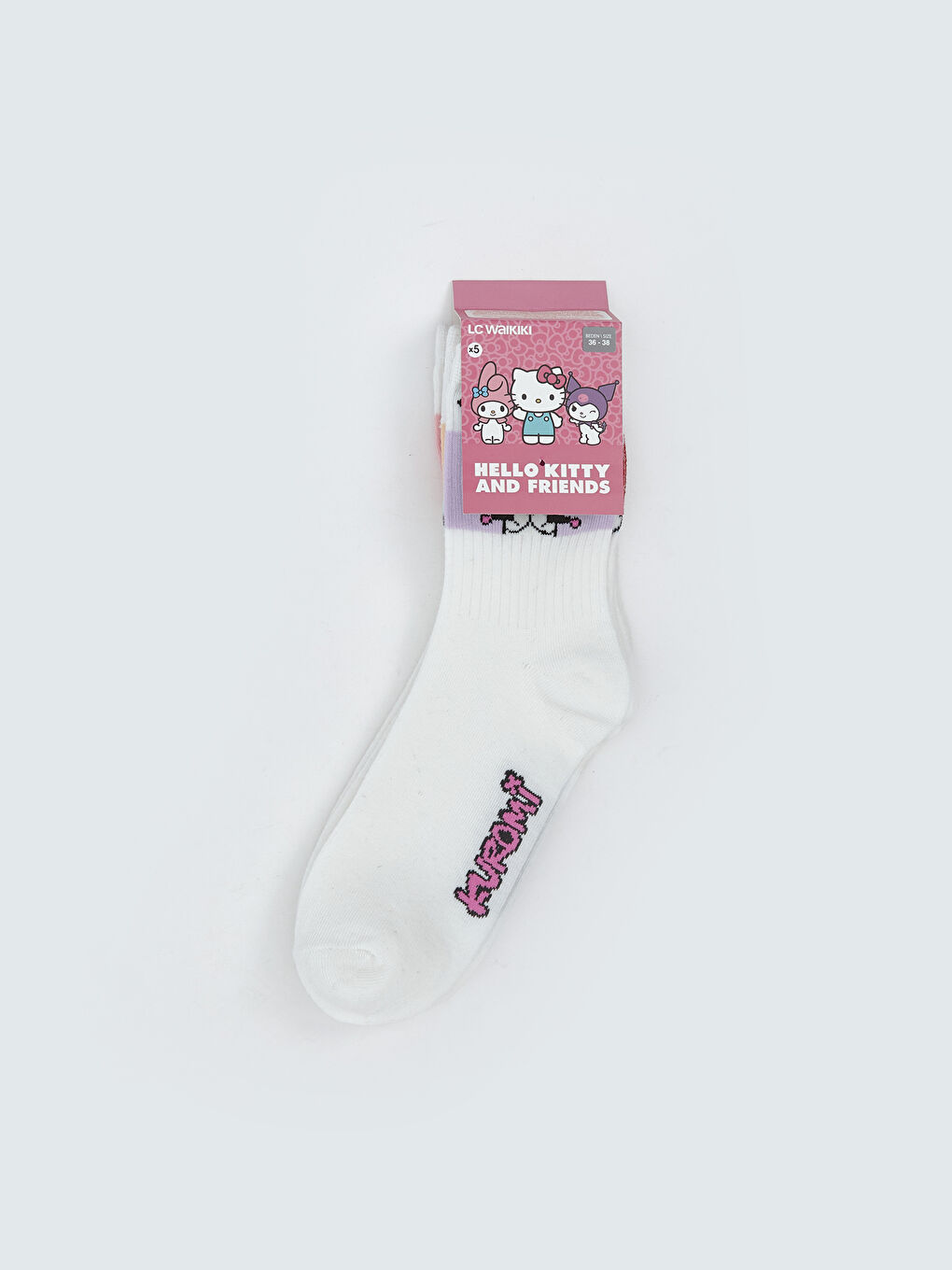 Hello Kitty Patterned Girls Ankle Socks 5 Pack-2