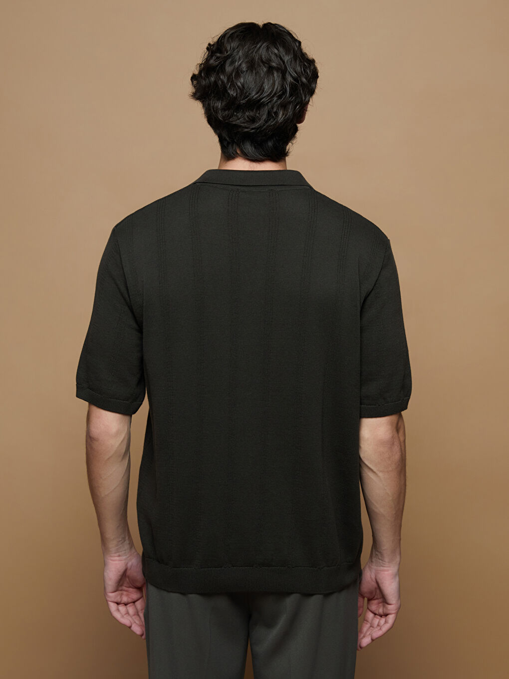 Polo Neck Men's Knitwear Sweater-4