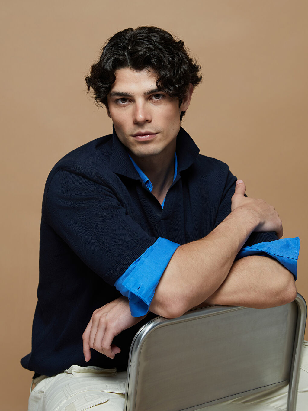 Polo Neck Men's Knitwear Sweater