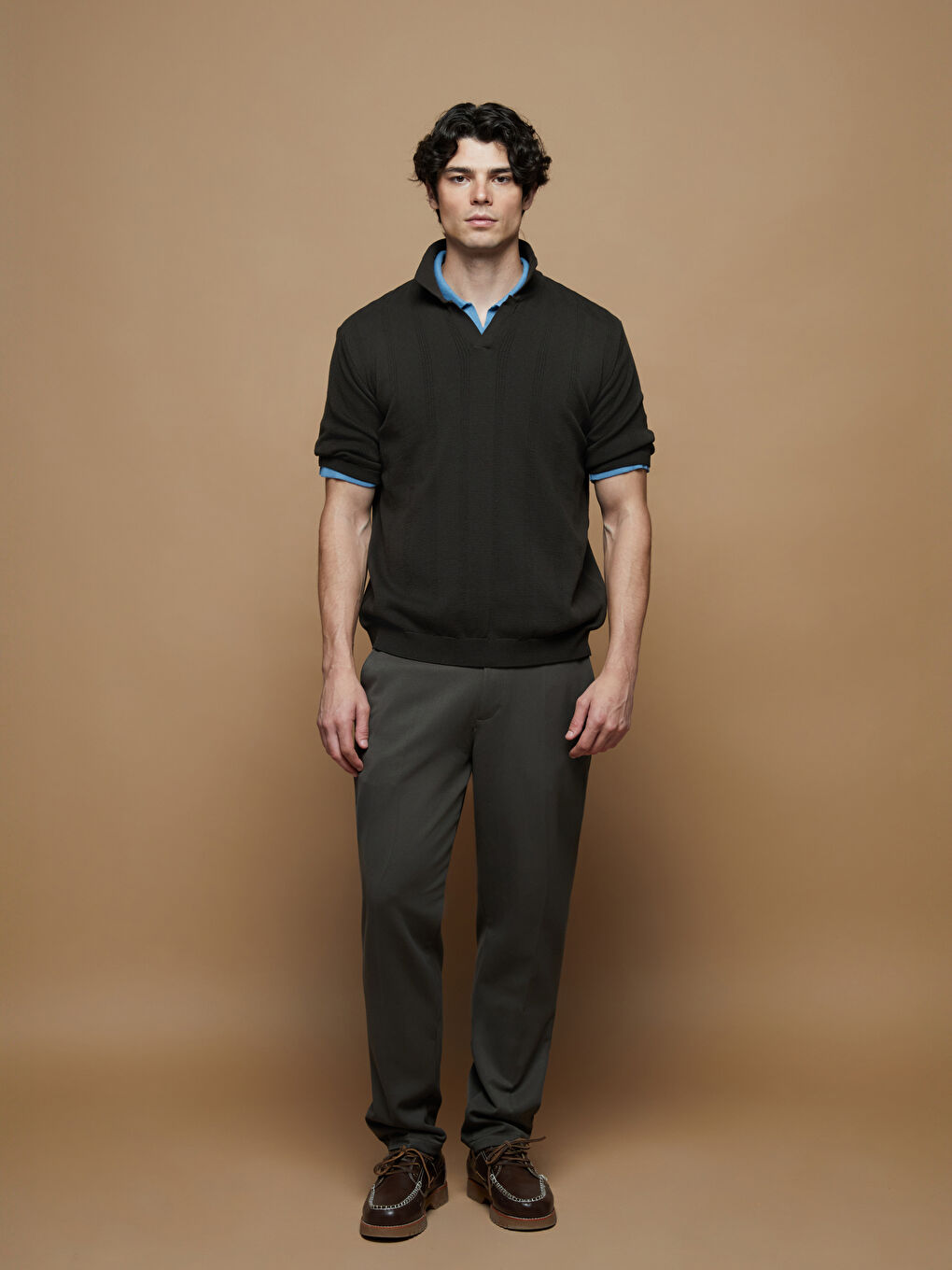 Polo Neck Men's Knitwear Sweater-1