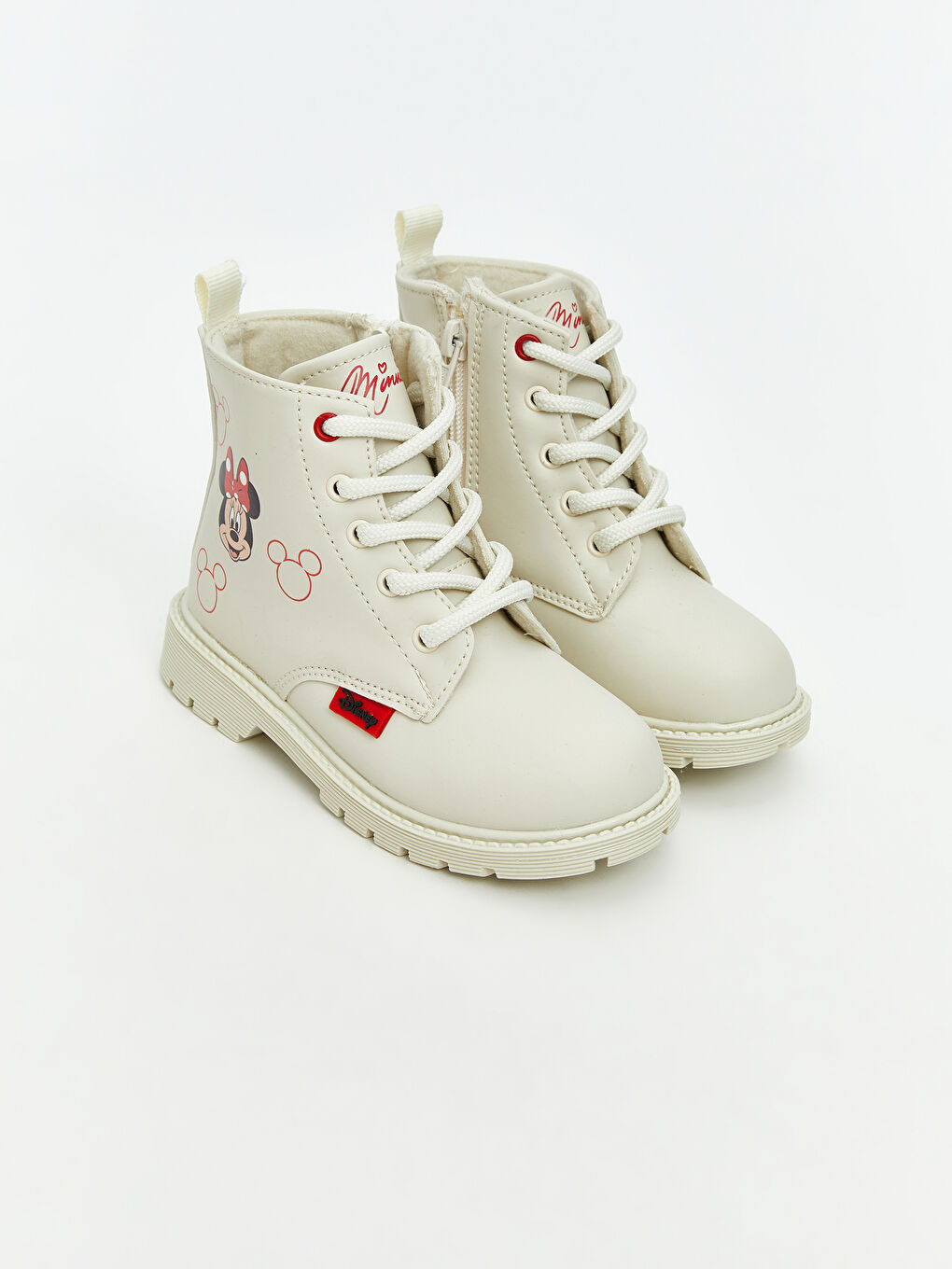 Ekru Minnie Mouse Baskılı Kız Bebek Bot