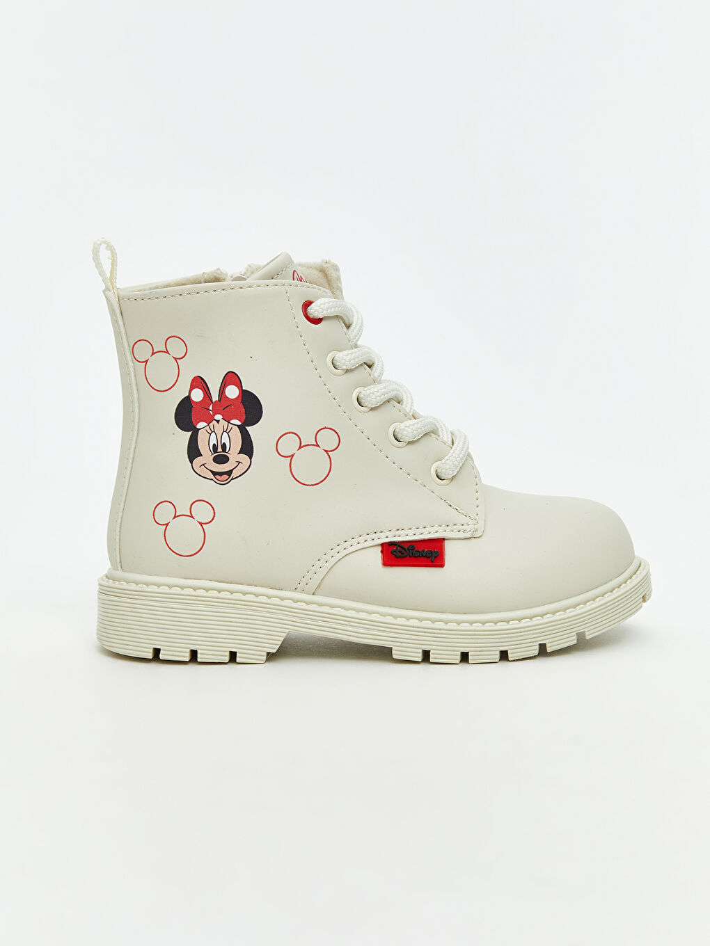 Ekru Minnie Mouse Baskılı Kız Bebek Bot-1