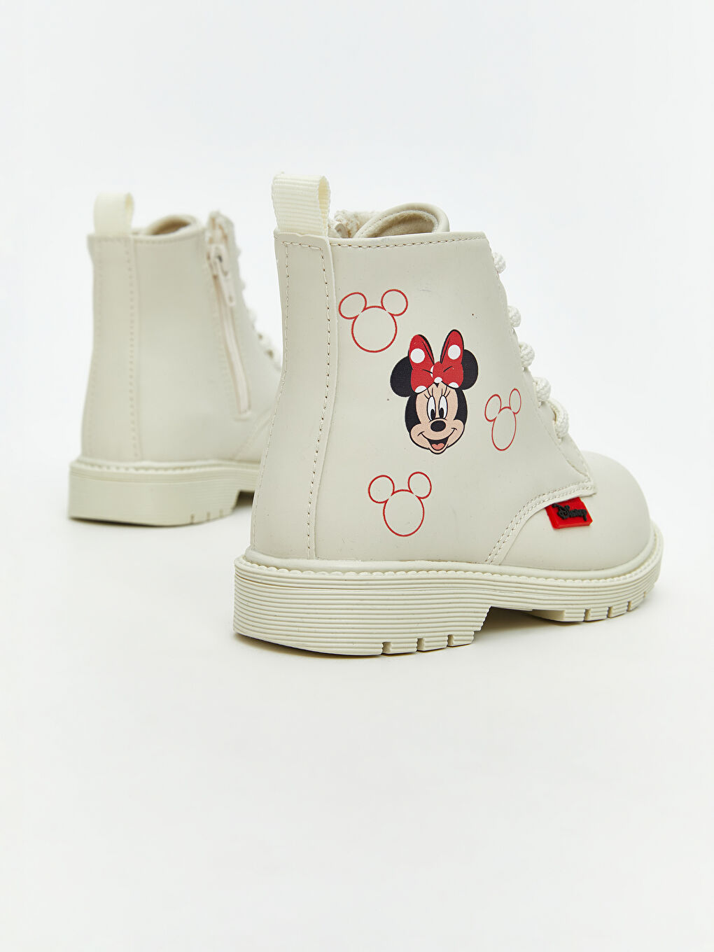Ekru Minnie Mouse Baskılı Kız Bebek Bot-4