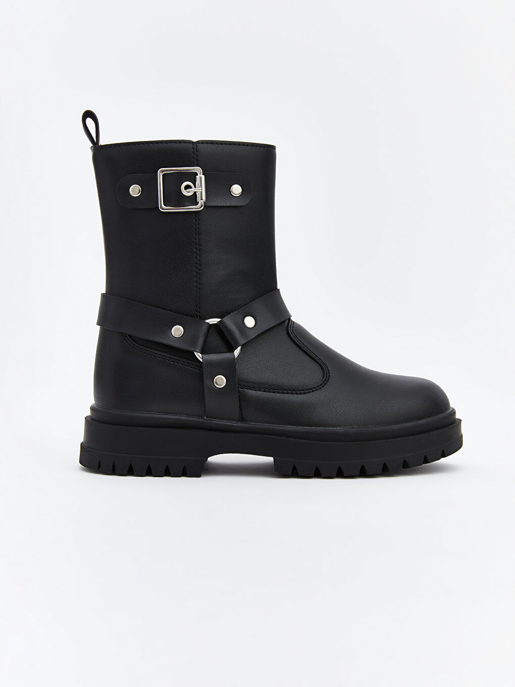 Siyah Deri Görünümlü Kız Çocuk Bot-1