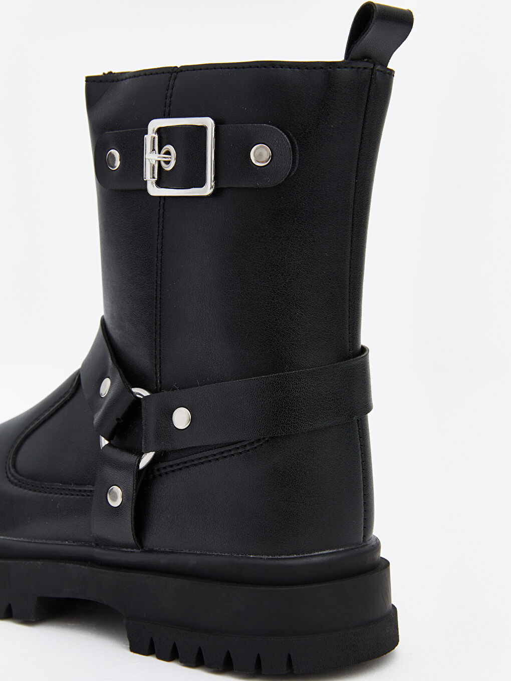 Siyah Deri Görünümlü Kız Çocuk Bot-5