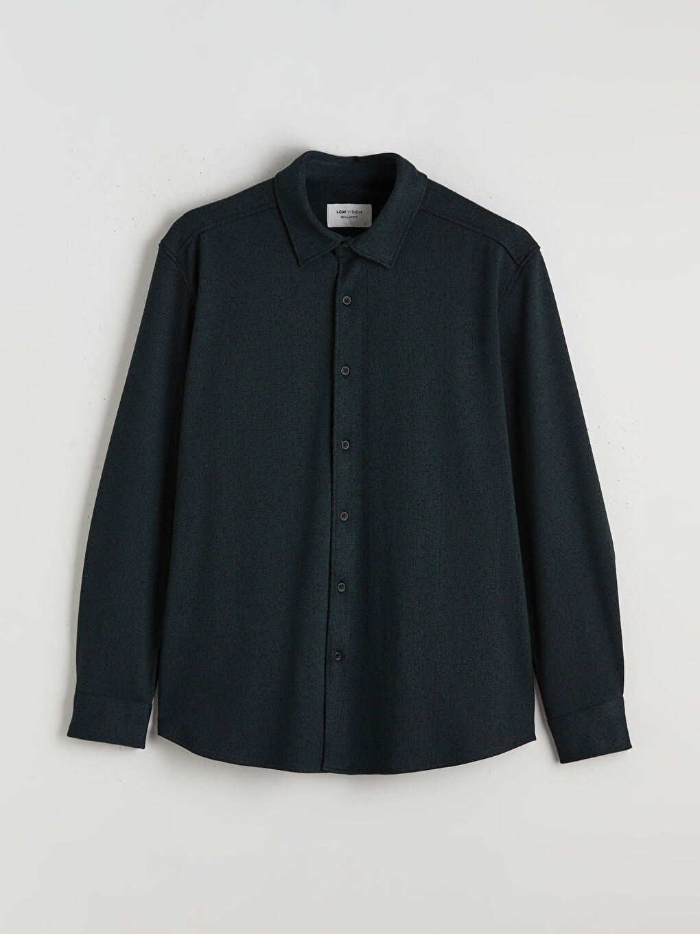 Regular Fit Long Sleeve Dobby Fabric Men's Shirt-4