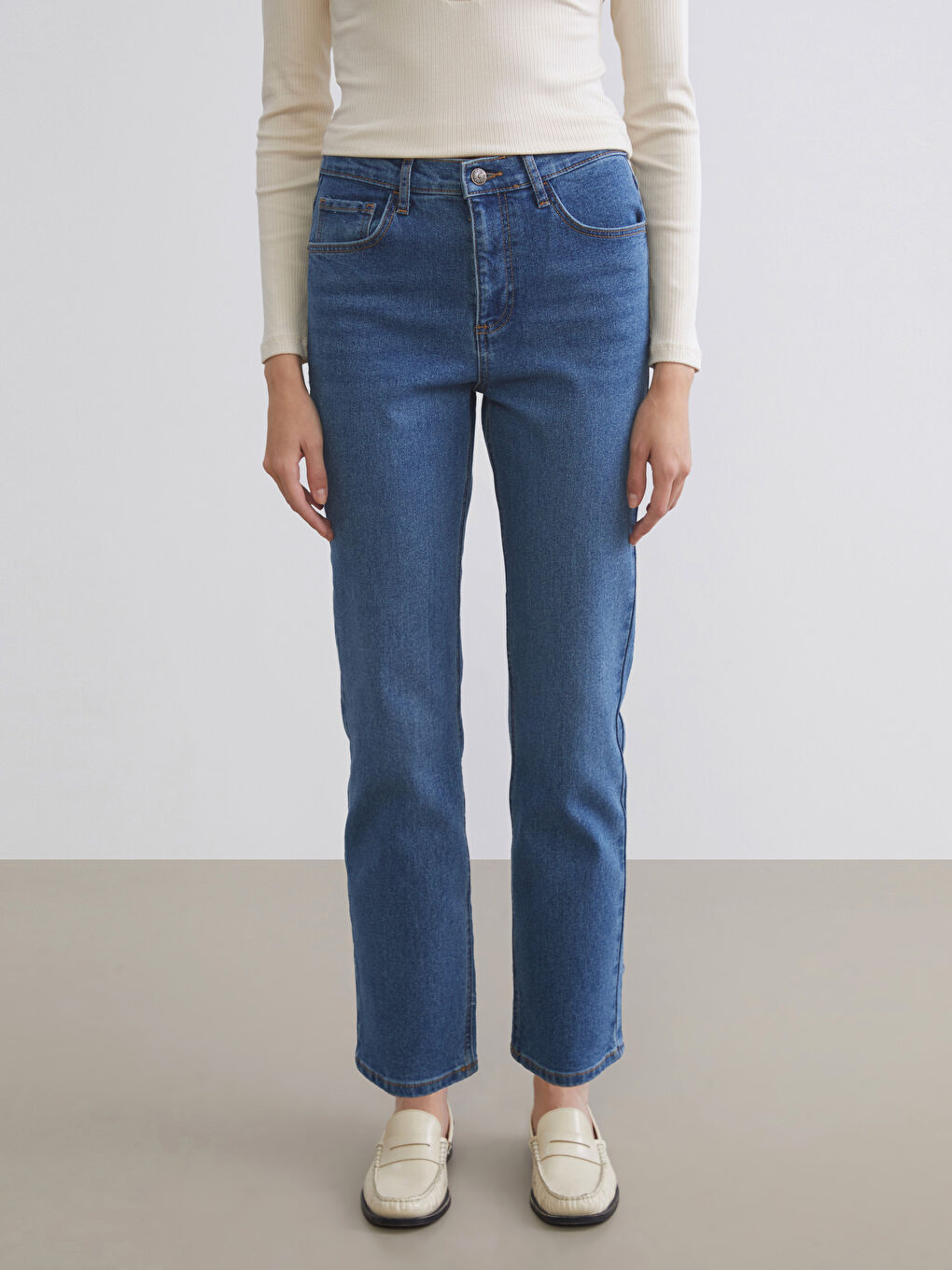 İndigo Slim Fit Kadın Jean Pantolon-1