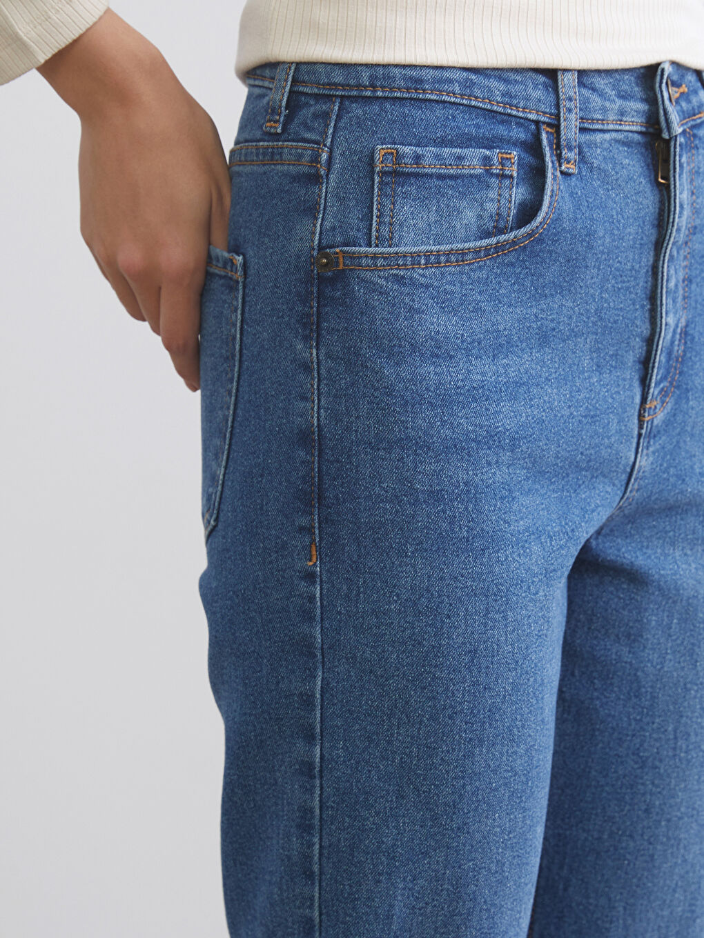 İndigo Slim Fit Kadın Jean Pantolon-2