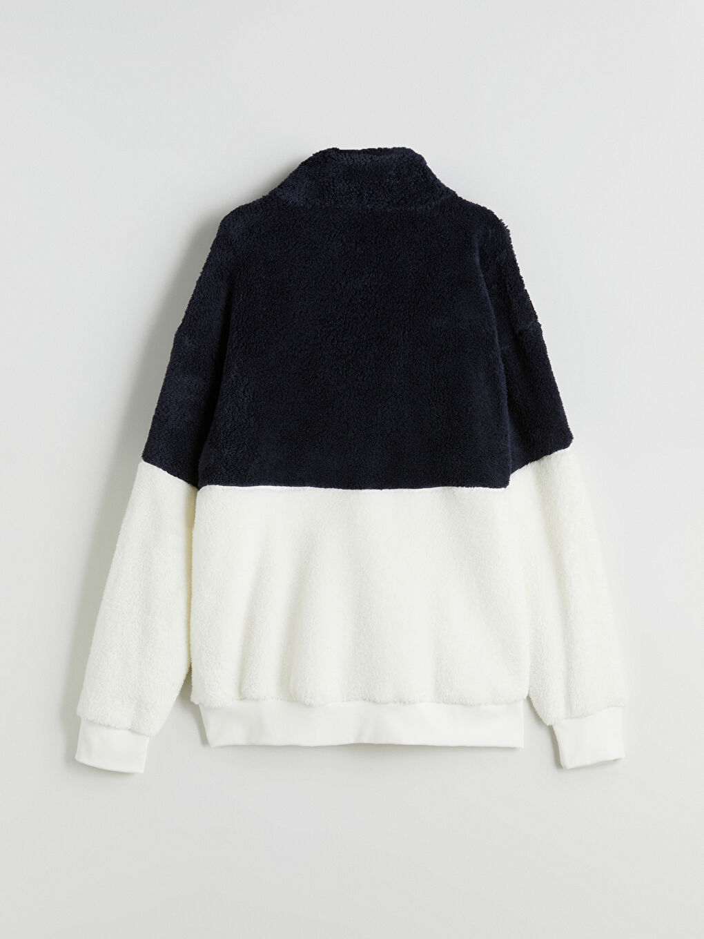 سويت شيرت كم طويل بياقة قمع قطيفة للرجال-5