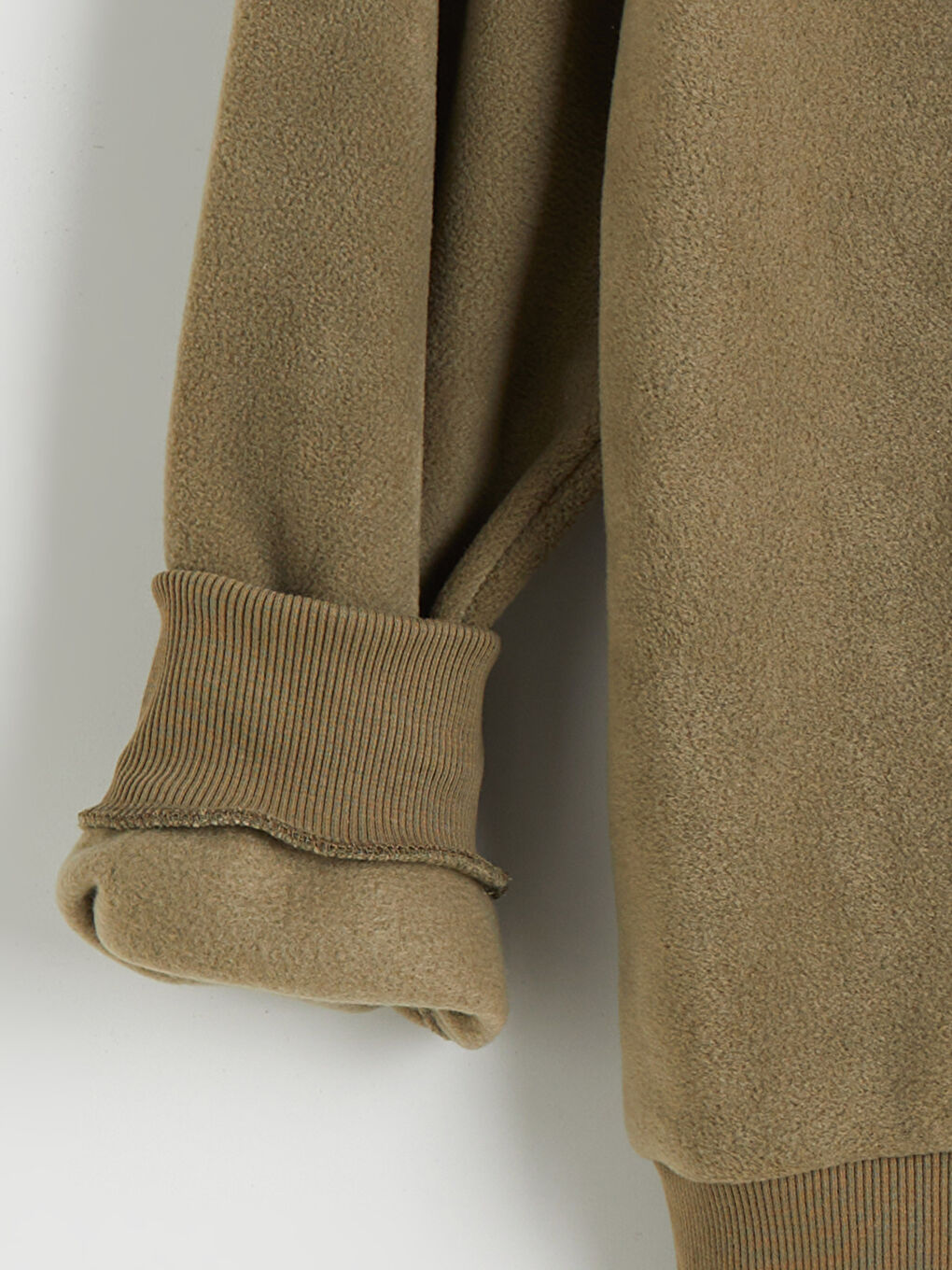 Haki Bisiklet Yaka Erkek Kalın Sweatshirt-6