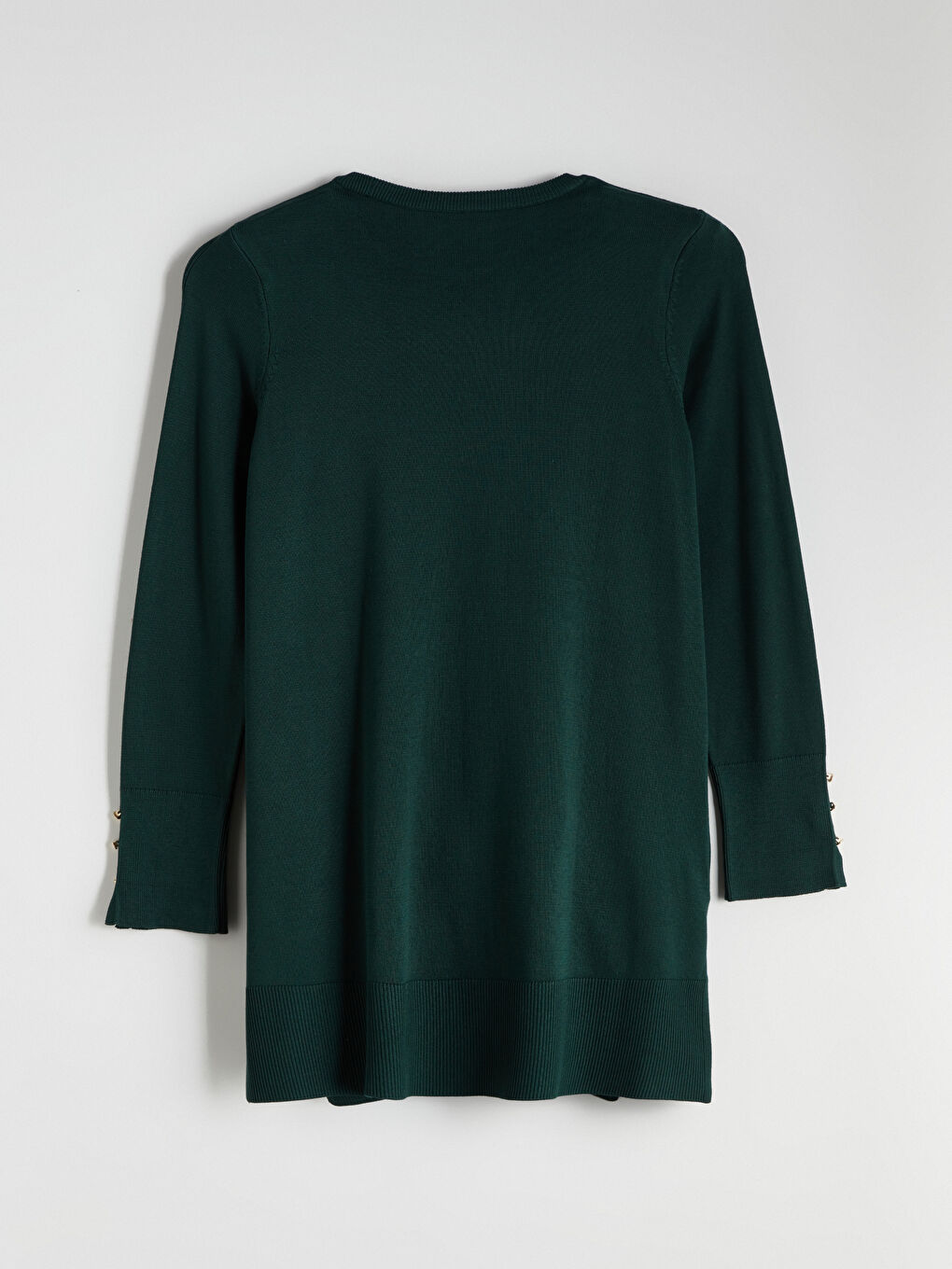 Yeşil Bisiklet Yaka Kadın Triko Tunik-5