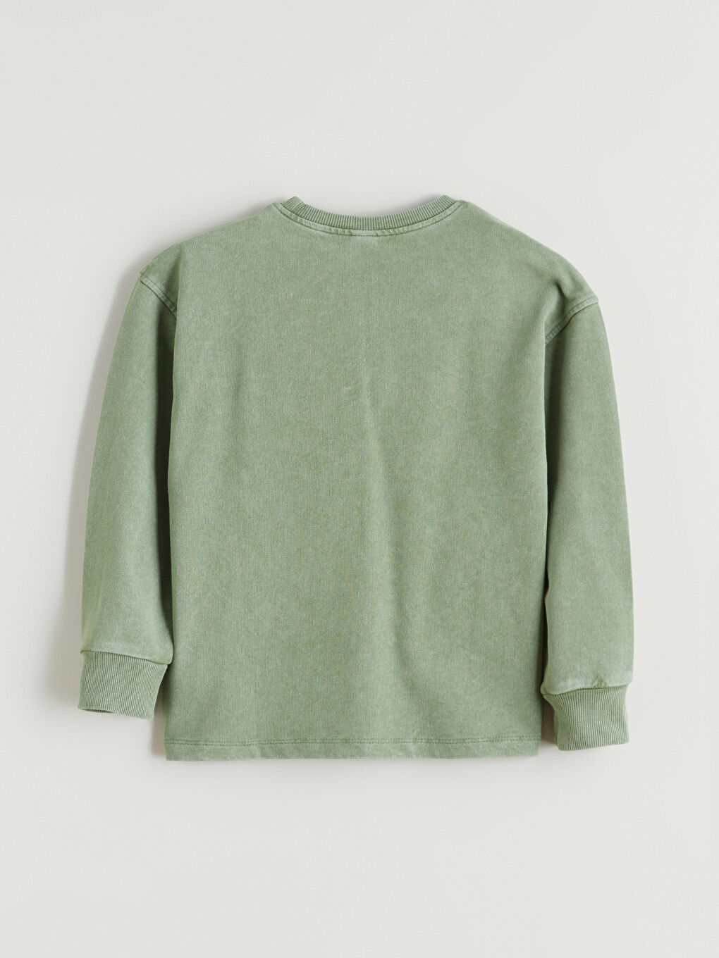 Yeşil Bisiklet Yaka Erkek Çocuk Sweatshirt-2