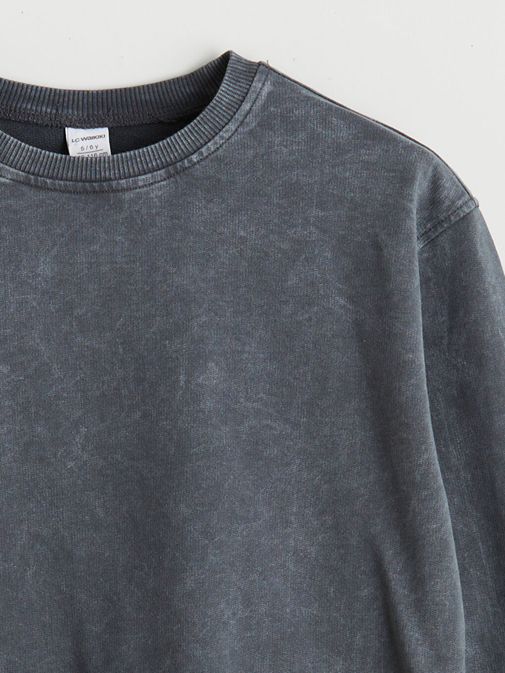 Antrasit Bisiklet Yaka Erkek Çocuk Sweatshirt-1