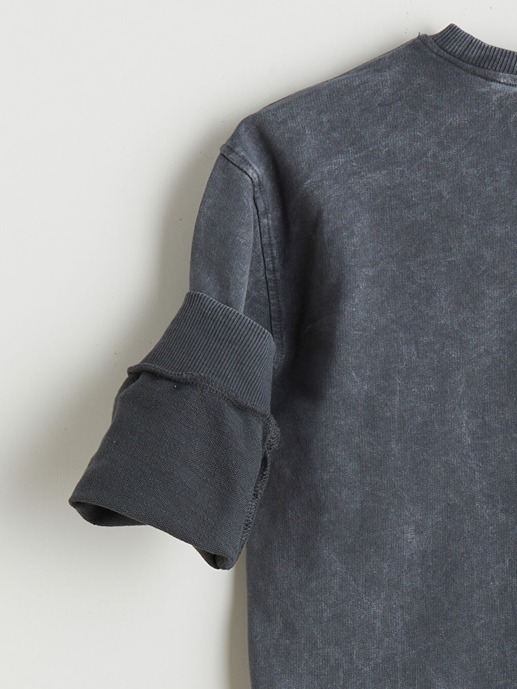 Antrasit Bisiklet Yaka Erkek Çocuk Sweatshirt-2