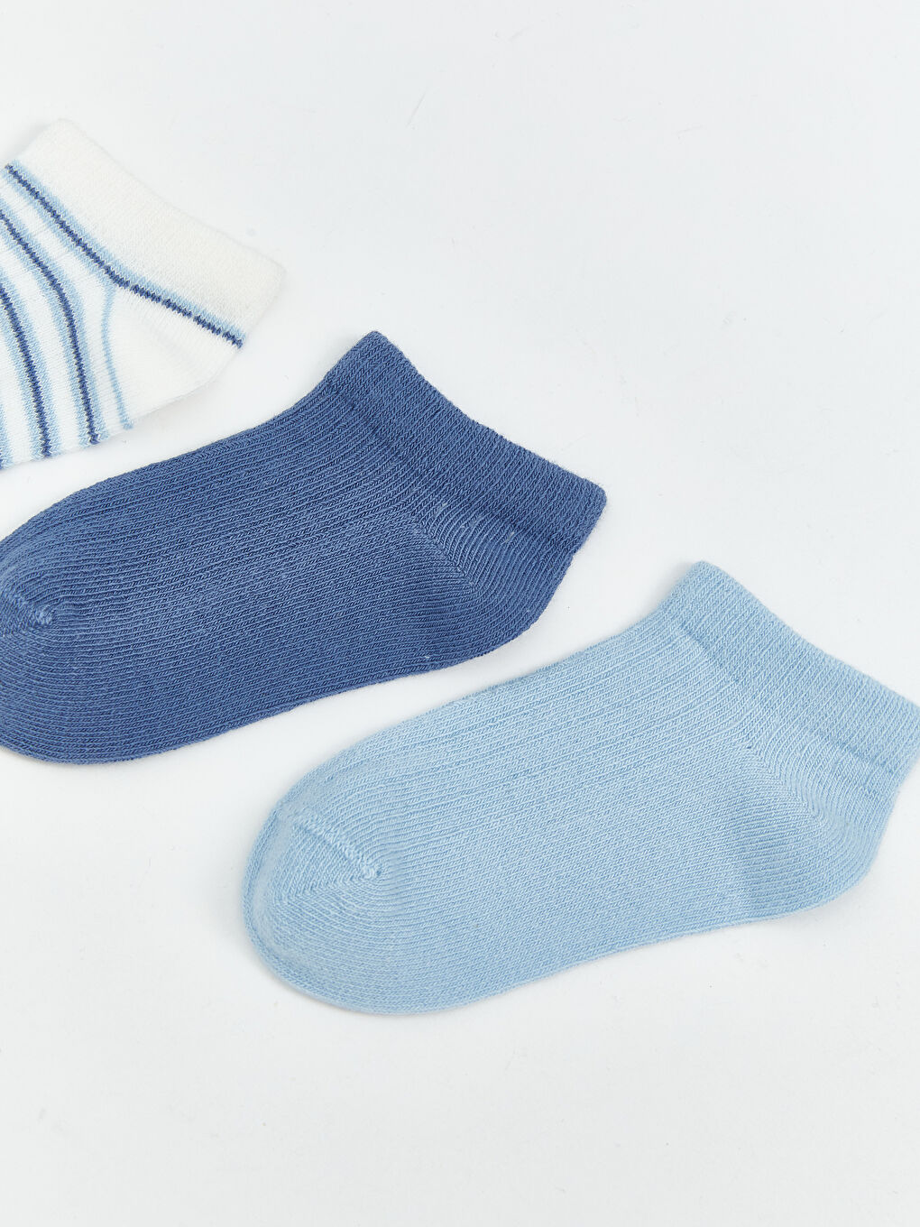 Ekru Erkek Çocuk Patik Çorap 3'lü-1