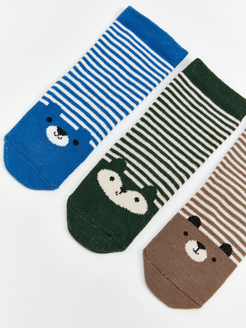 Mavi Desenli Erkek Bebek Soket Çorap 3'lü-1