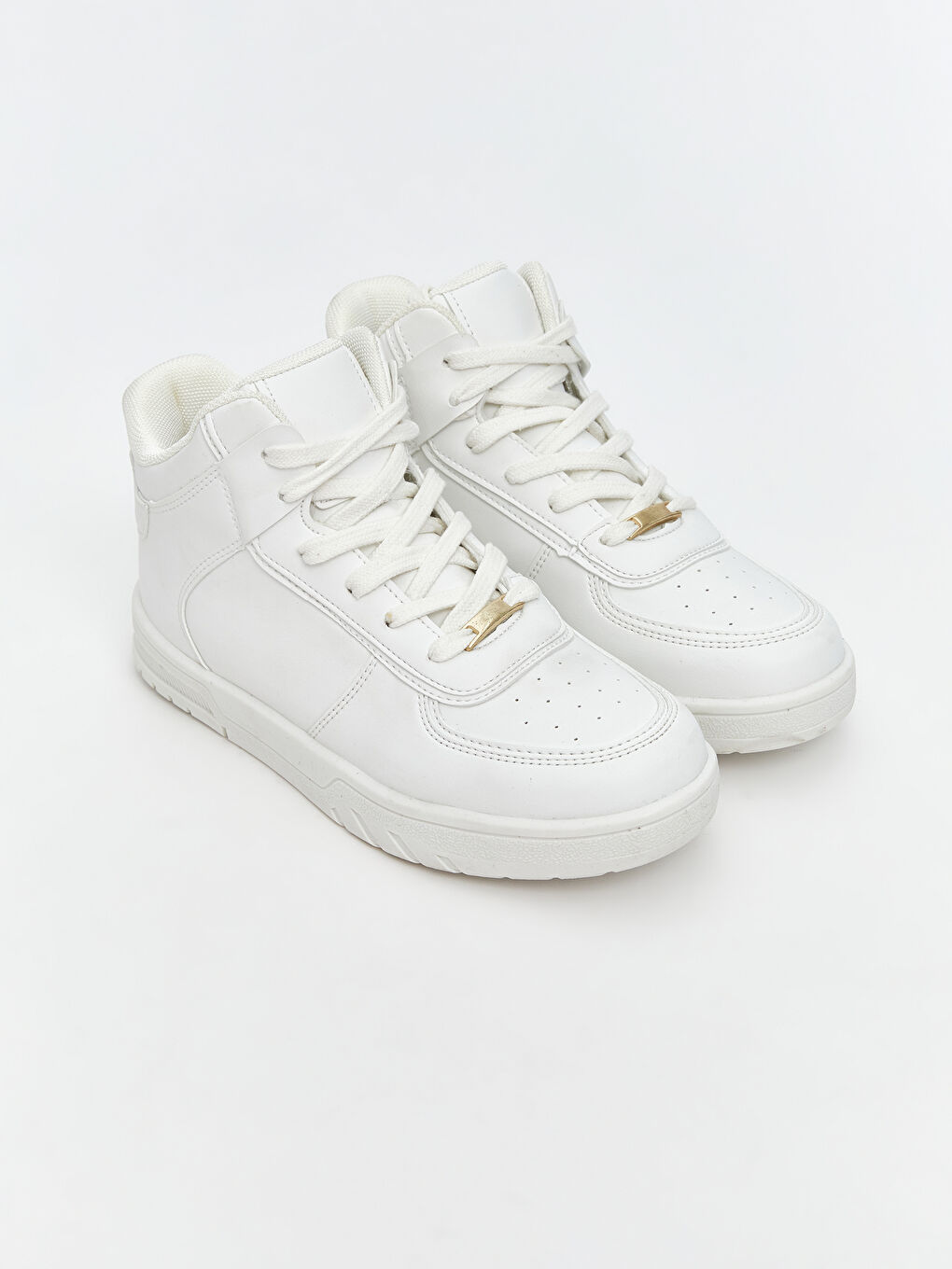 Beyaz Bilek Boy Bağcıklı Kız Çocuk Spor Ayakkabı