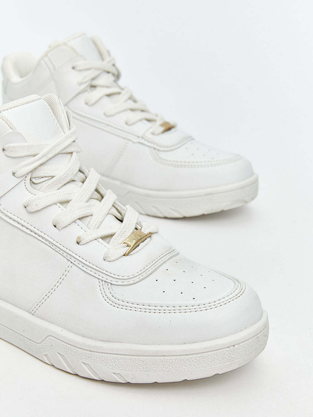 Beyaz Bilek Boy Bağcıklı Kız Çocuk Spor Ayakkabı-2