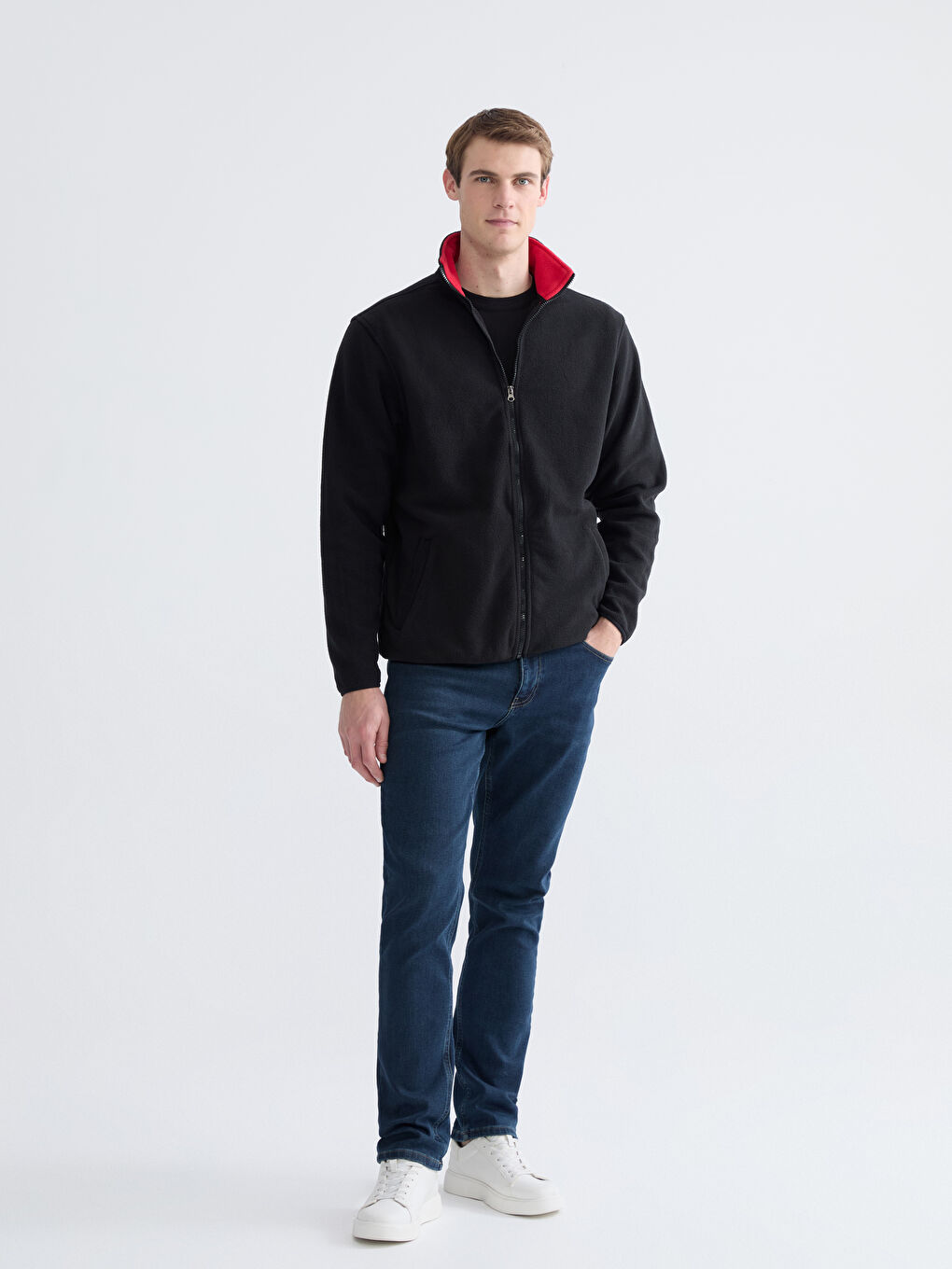 Man BLACK Zip-Up Sweatshirt-1