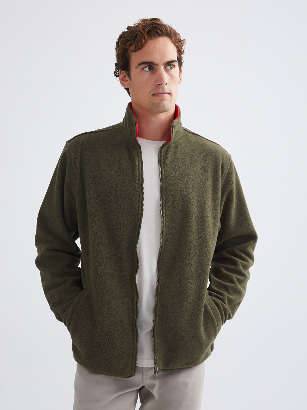 Man GREEN Zip-Up Sweatshirt