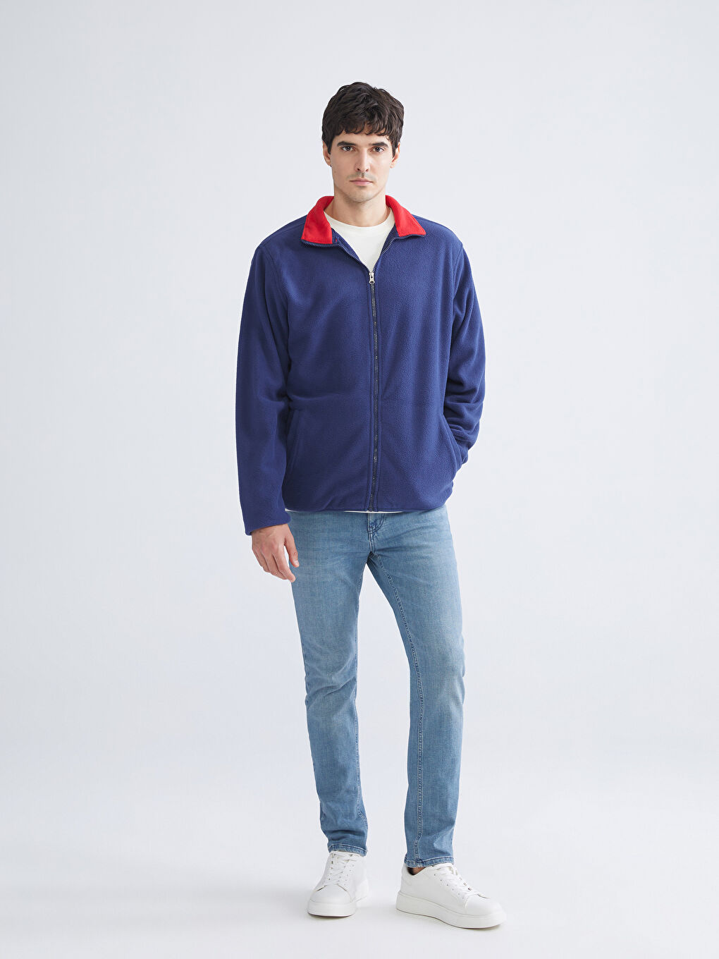 Man NAVY Zip-Up Sweatshirt-1