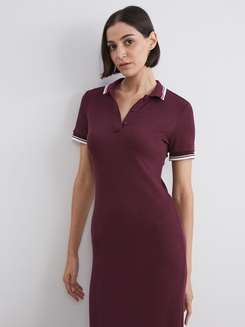 Polo Neck Midi Dress-1