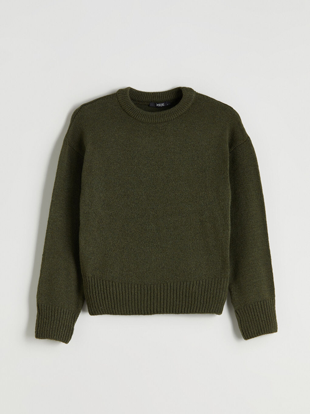 Yeşil Bisiklet Yaka Kadın Triko Kazak-8