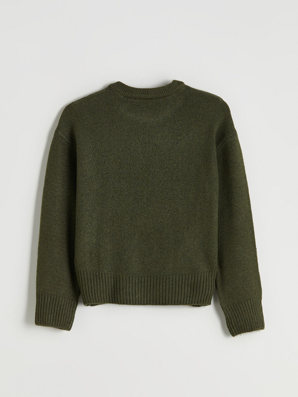 Yeşil Bisiklet Yaka Kadın Triko Kazak-9