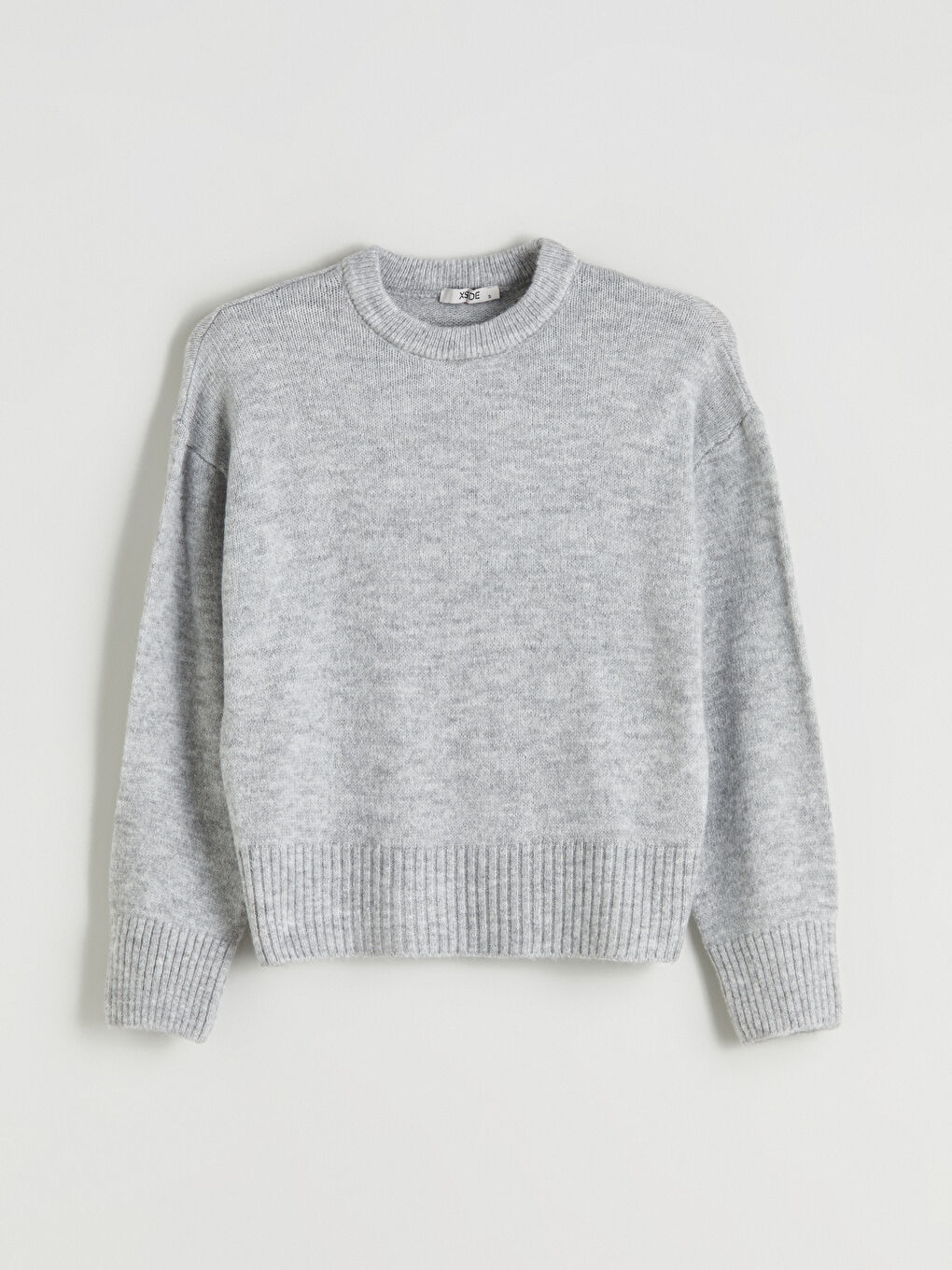 Gri Bisiklet Yaka Kadın Triko Kazak-4