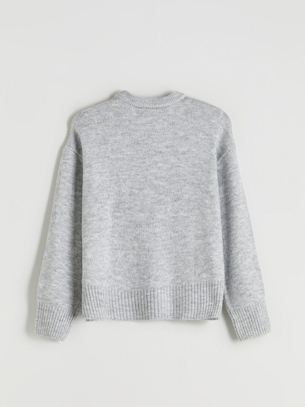 Gri Bisiklet Yaka Kadın Triko Kazak-5