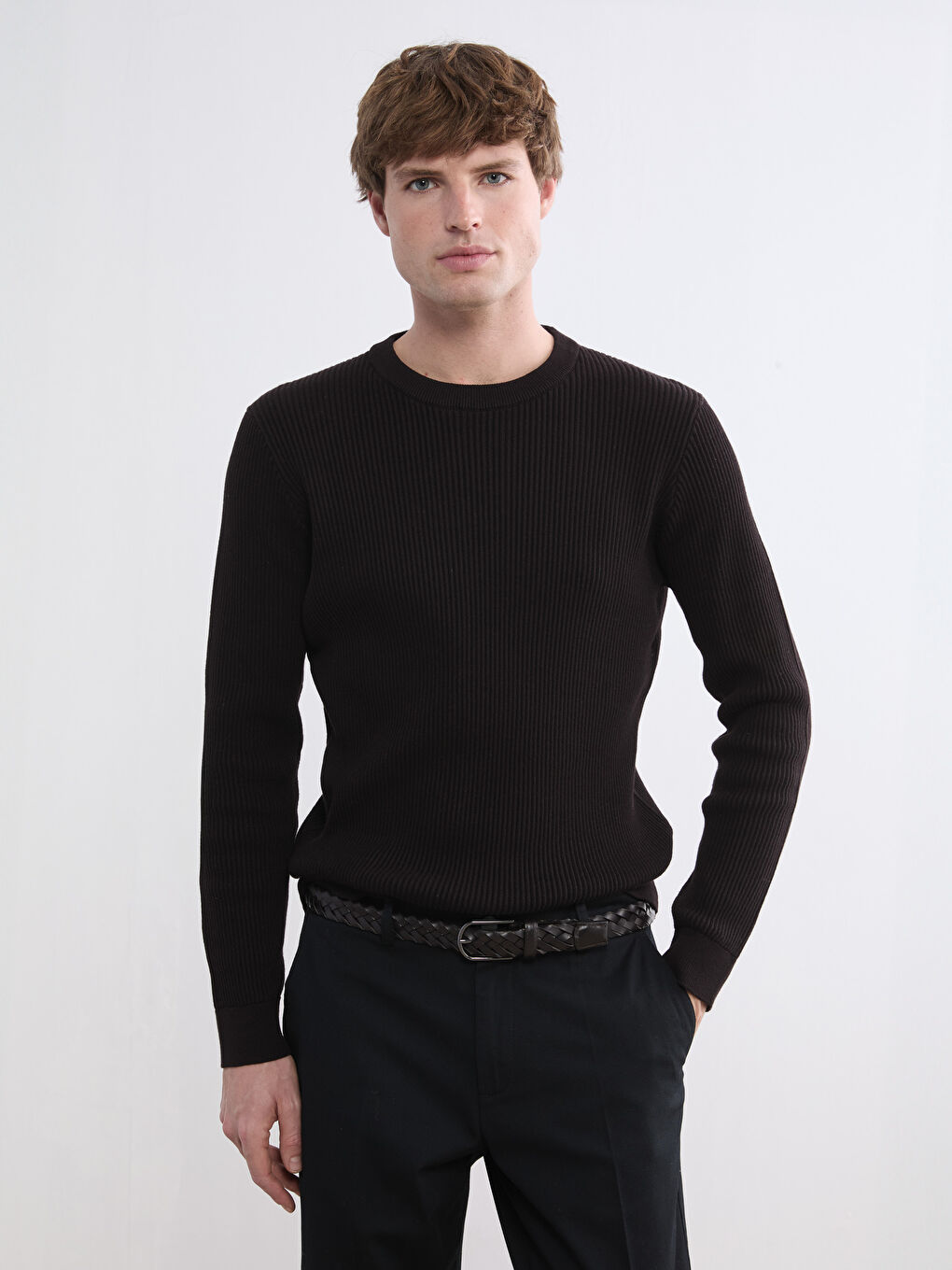 Мужчины Коричневый Свитер