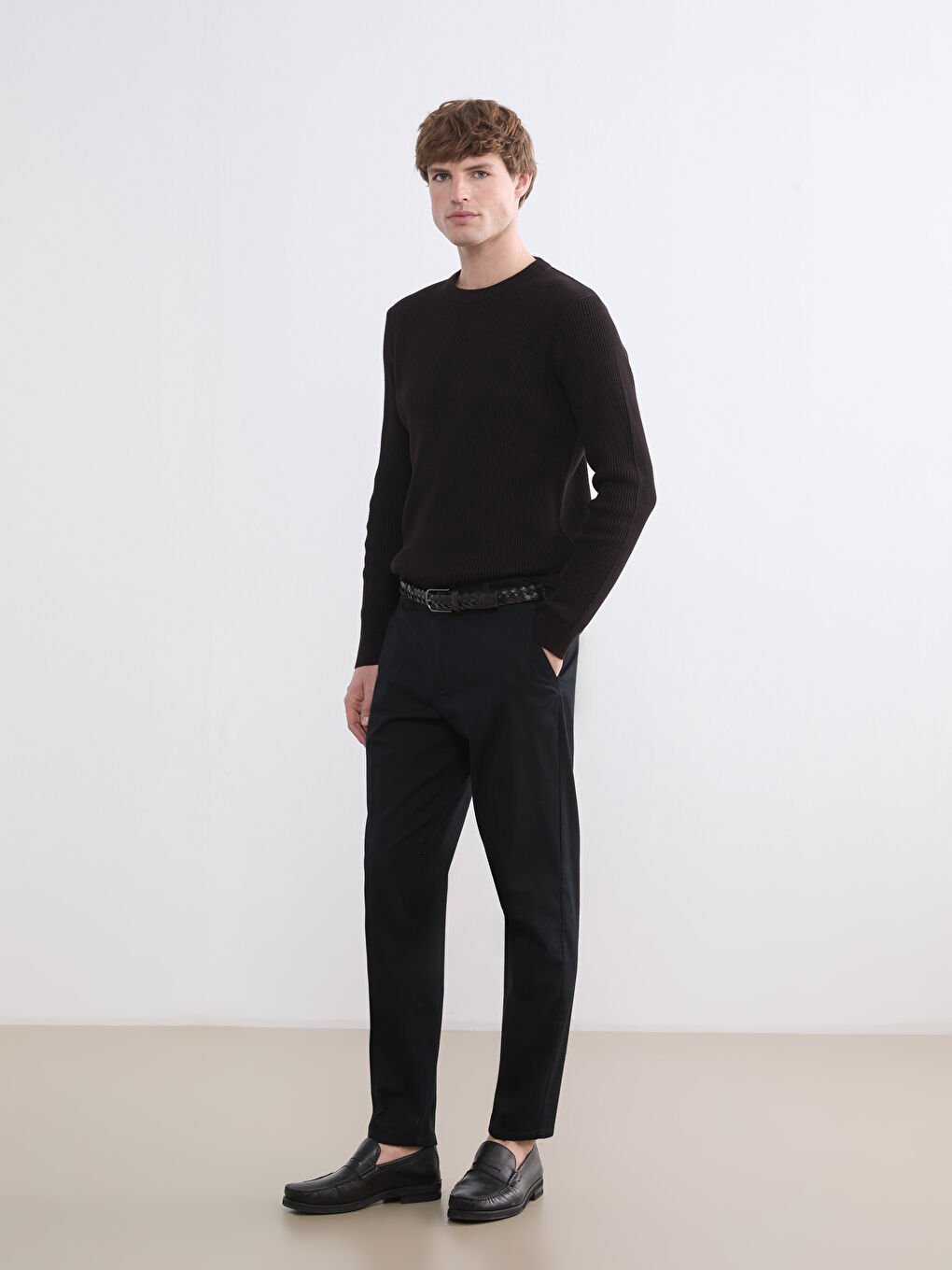 Мужчины Коричневый Свитер-1