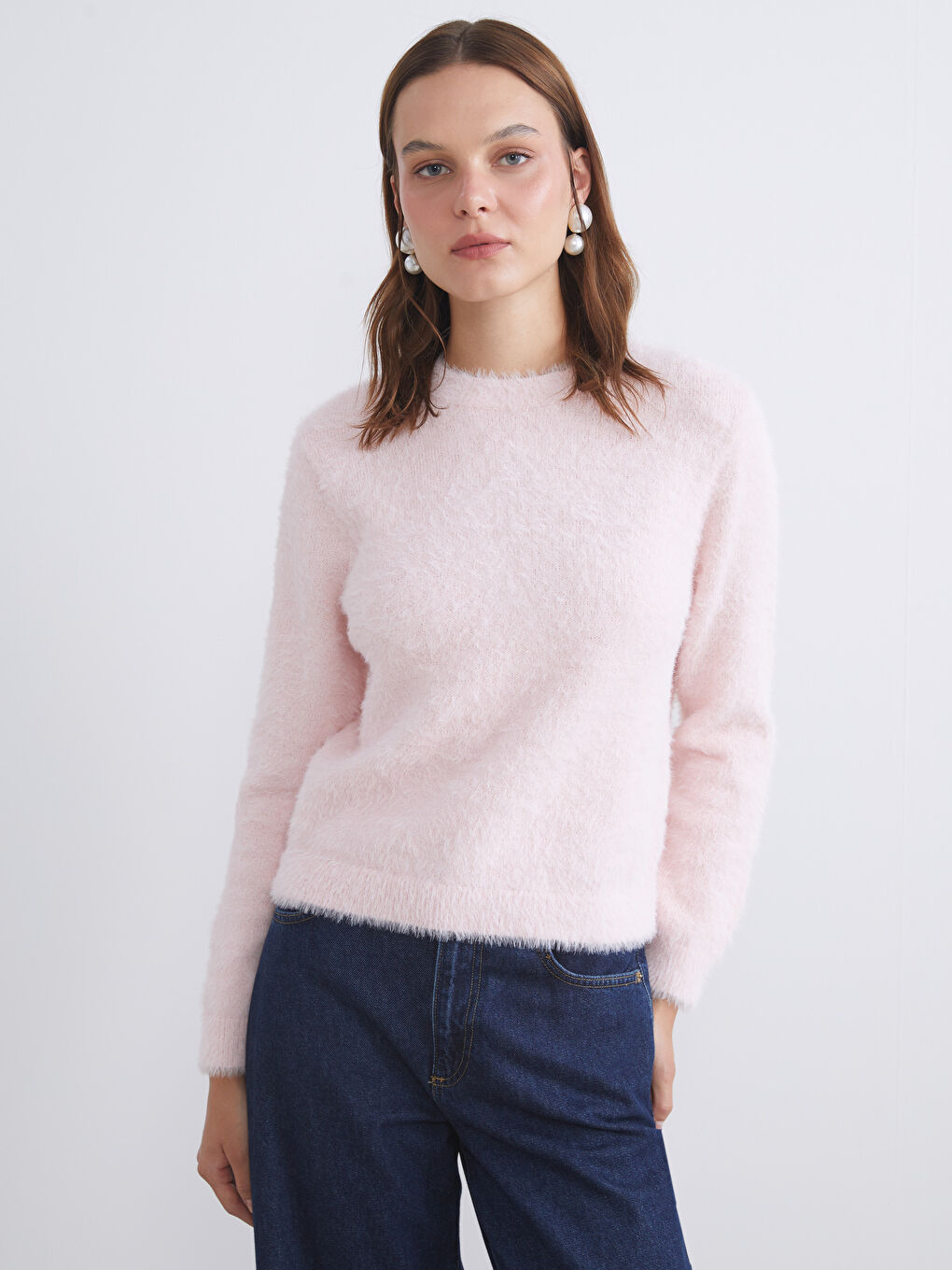 Crew Neck Women's Knitwear Sweater