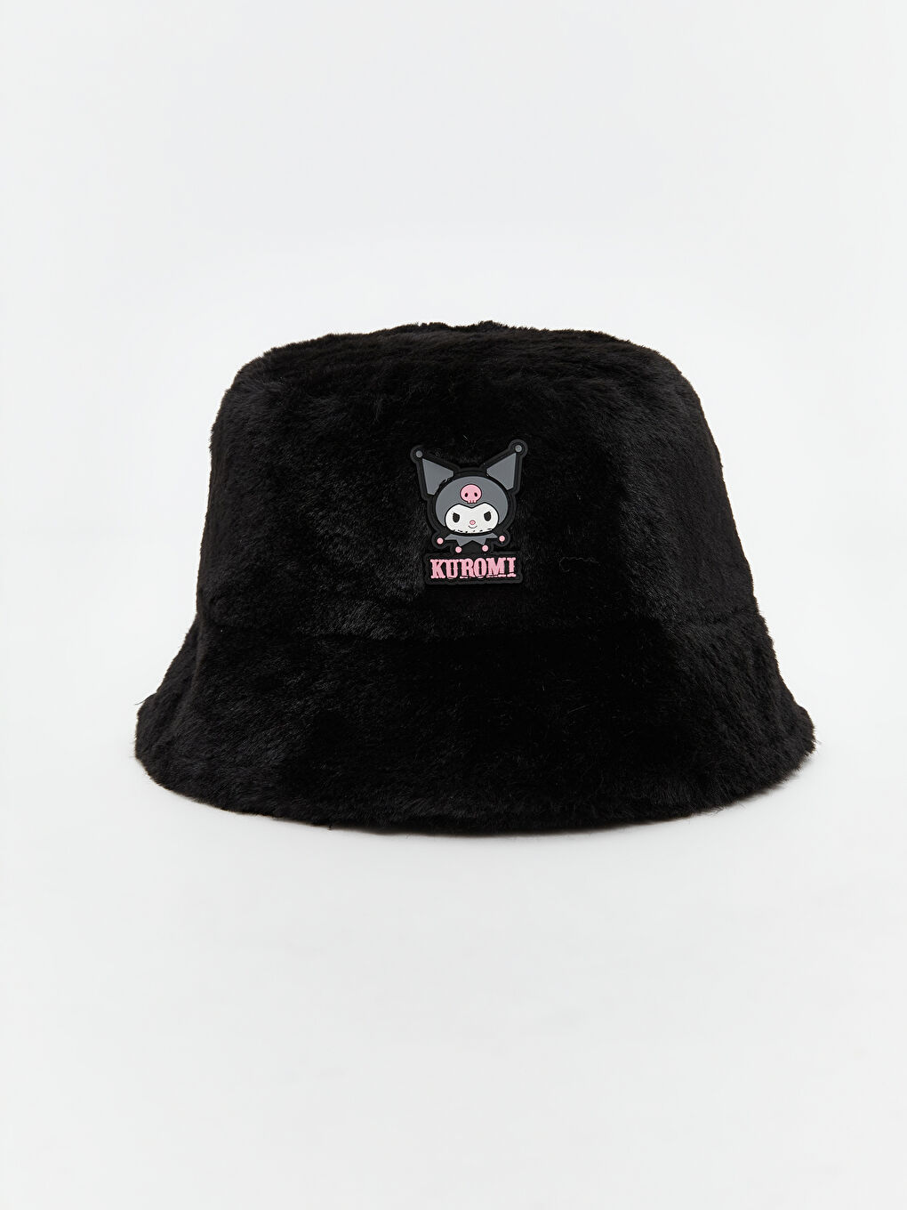 Siyah Kuromi Baskılı Kız Çocuk Bucket Şapka