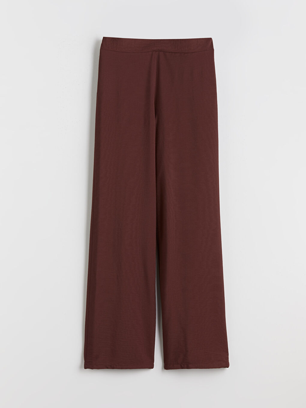 Bordo Beli Lastikli Kadın Pantolon-5