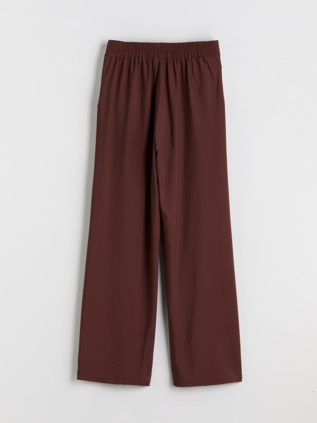 Bordo Beli Lastikli Kadın Pantolon-6