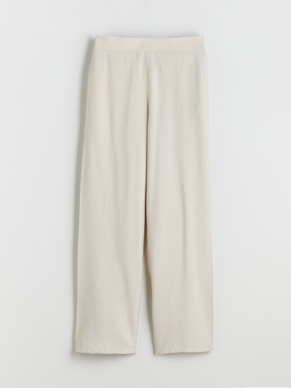 Bej Beli Lastikli Kadın Pantolon-5