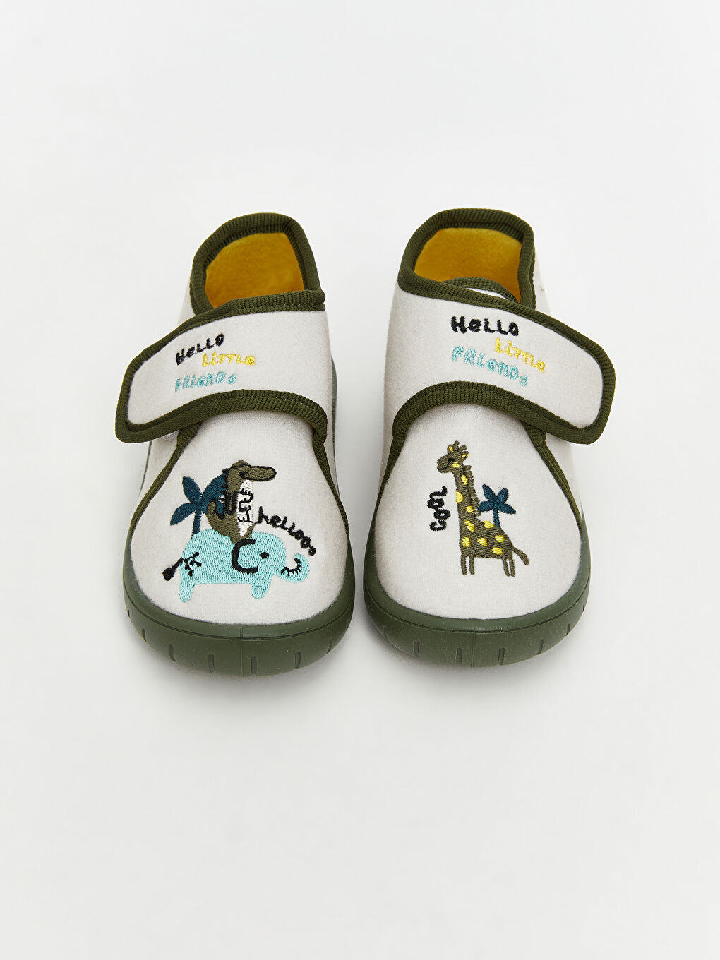 Bej Baskılı Erkek Bebek Panduf-2