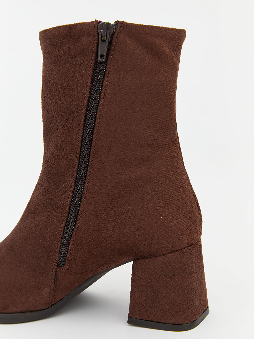 Kahverengi Süet Görünümlü Kadın Topuklu Bot-5
