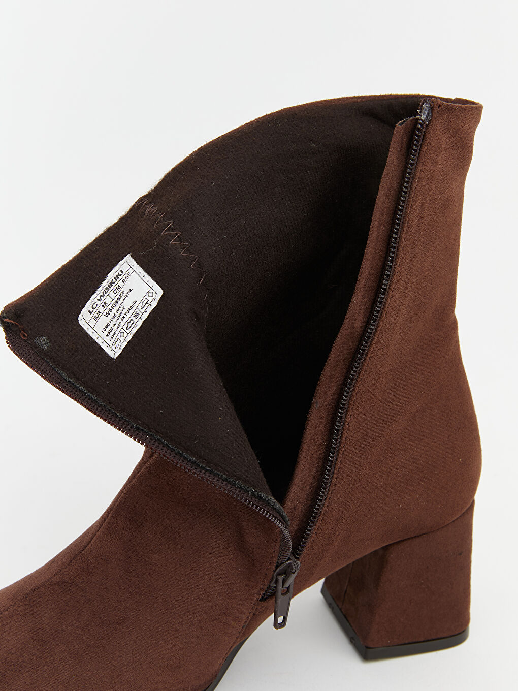 Kahverengi Süet Görünümlü Kadın Topuklu Bot-6