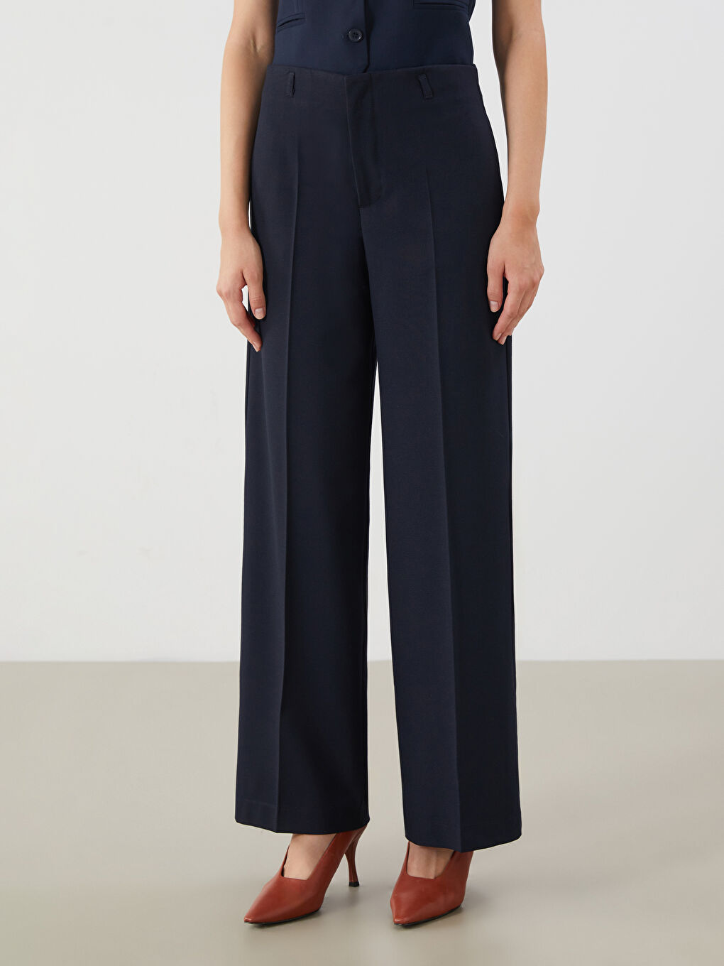 LCW ECO Slim Fit Wide Leg Women's Trousers -W5I102Z8-Z4C