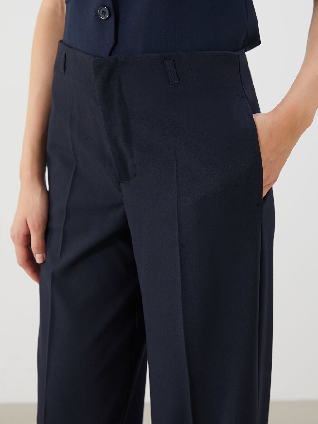 LCW ECO Slim Fit Wide Leg Women's Trousers -W5I102Z8-Z4C