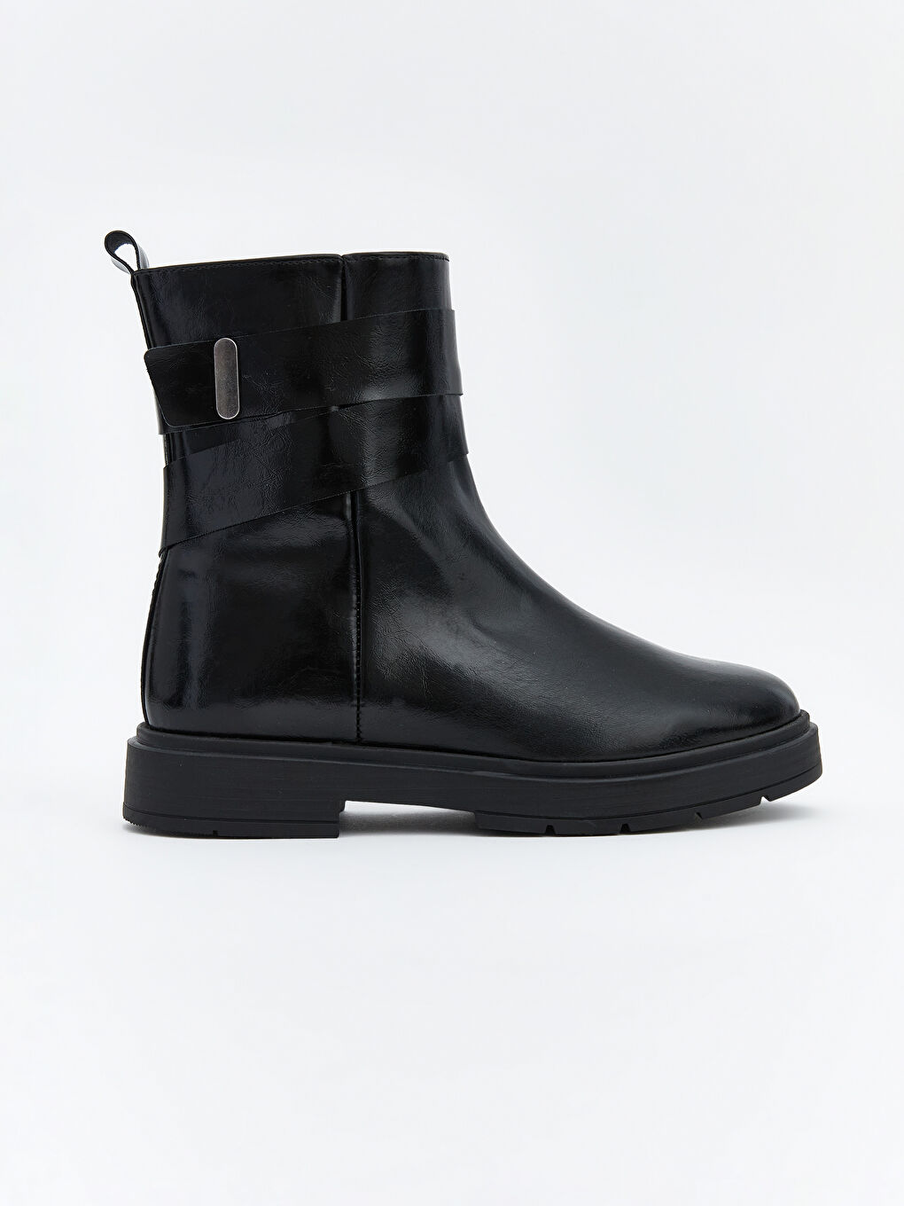 Siyah Fermuarlı Deri Görünümlü Kadın Bot-1