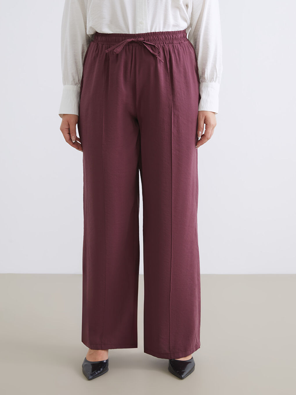 Elasticated Waist Modal Blend Women's Trousers-5