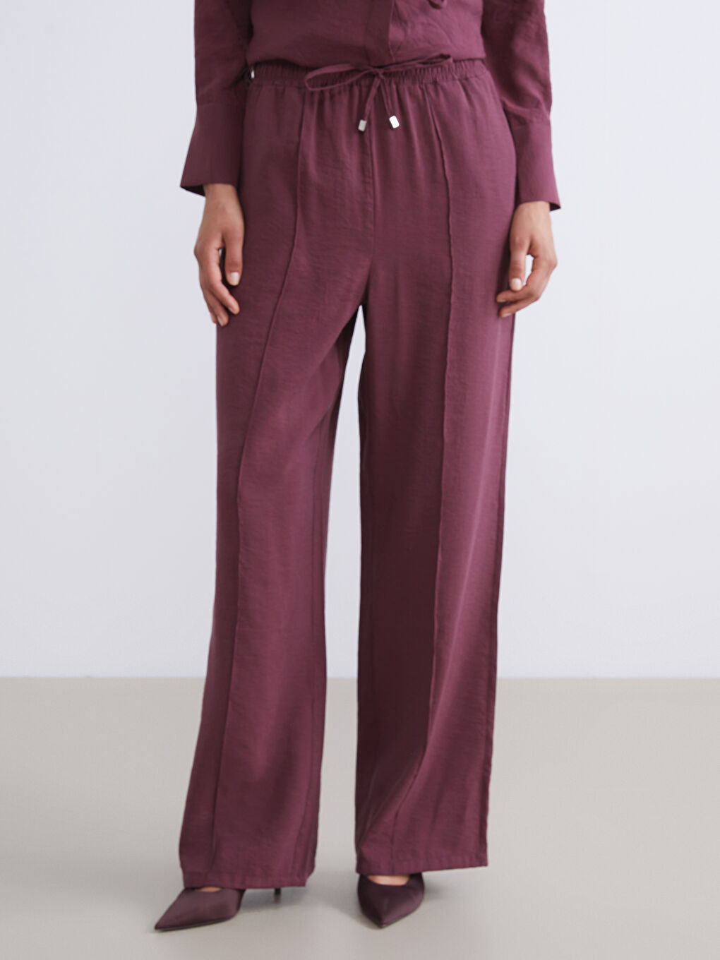 LCW Modest Elasticated Waist Modal Blend Women's Trousers -W5I109Z8-HJE