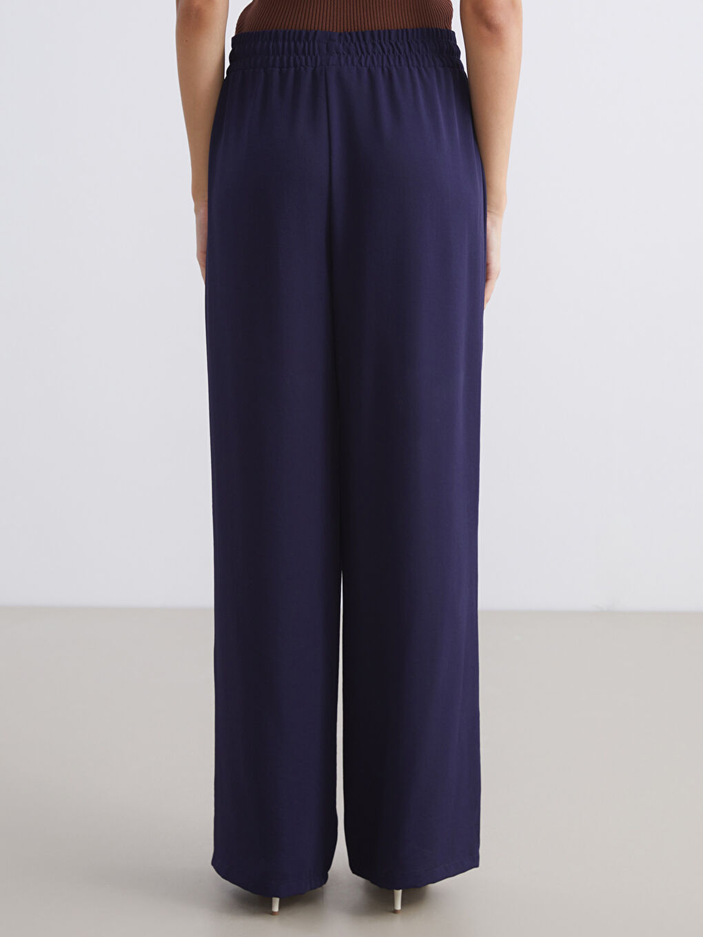 LCW Modest Elastic Waist Wide Leg Women's Trousers -W5I110Z8-ZKF